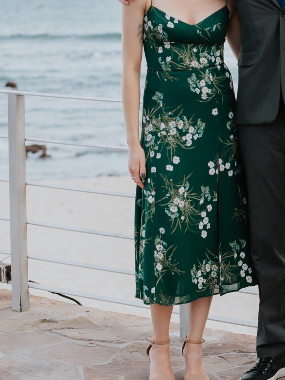 Reformation Green Floral Midi Slip Dress - Picture 8 of 8